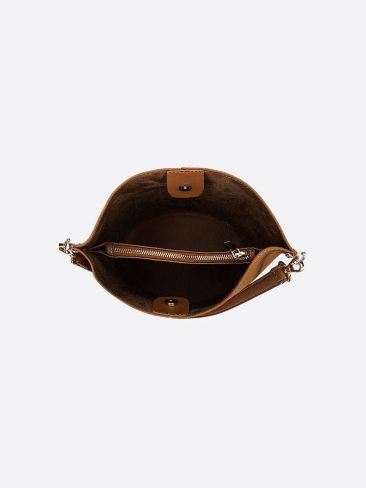 Sac seau cuir brossé