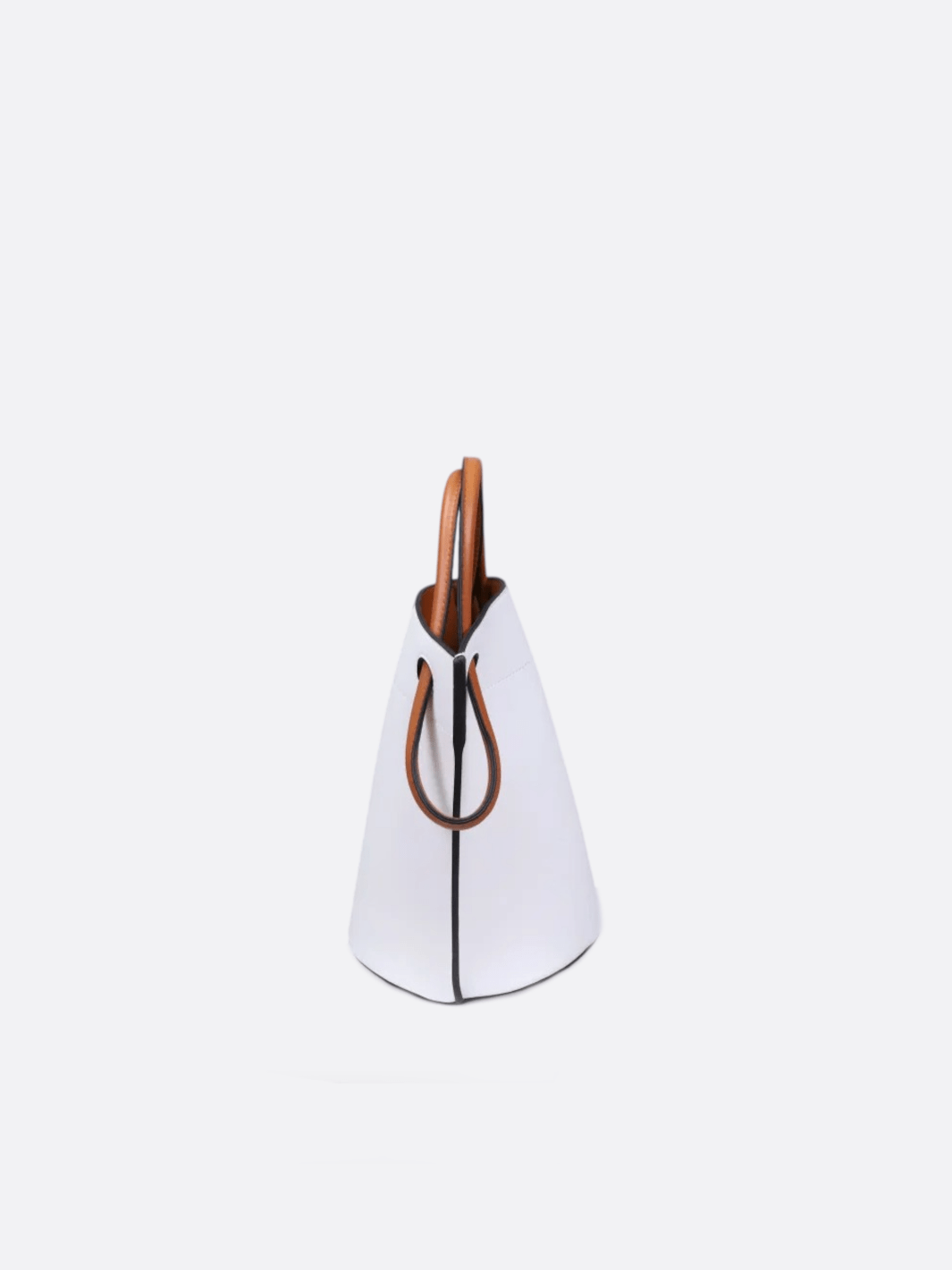 Sac seau en cuir blanc<br>Alcyon