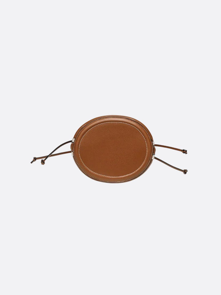 Sac seau en raphia et garniture cuir<br>Terra